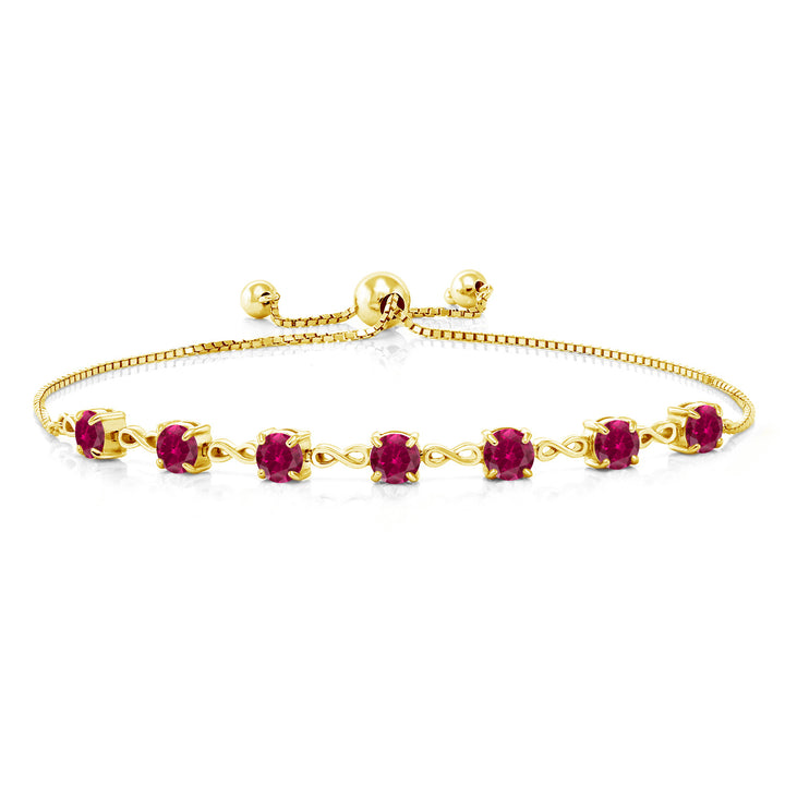Created Ruby - July_925 Yellow Gold Plated Silver_Bracelet in 925 Yellow Gold Plated Silver