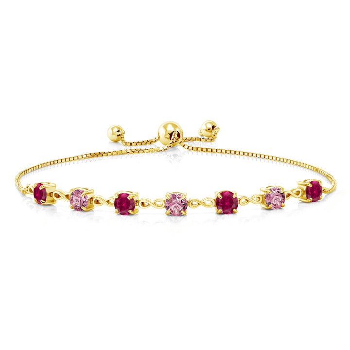 Created Ruby - July_925 Yellow Gold Plated Silver_Bracelet in 925 Yellow Gold Plated Silver