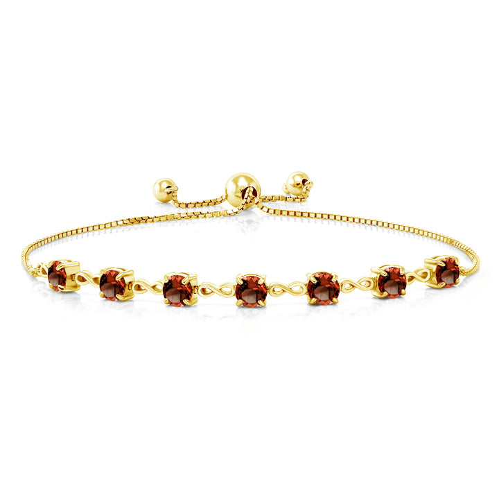 Garnet - January_925 Yellow Gold Plated Silver_Bracelet in 925 Yellow Gold Plated Silver
