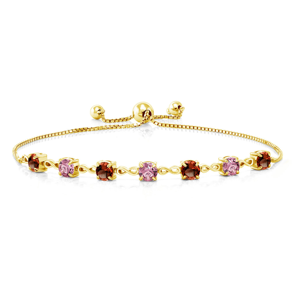 Garnet - January_925 Yellow Gold Plated Silver_Bracelet in 925 Yellow Gold Plated Silver