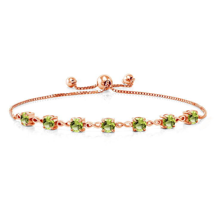 Peridot - August_925 Rose Gold Plated Silver_Bracelet in 925 Rose Gold Plated Silver