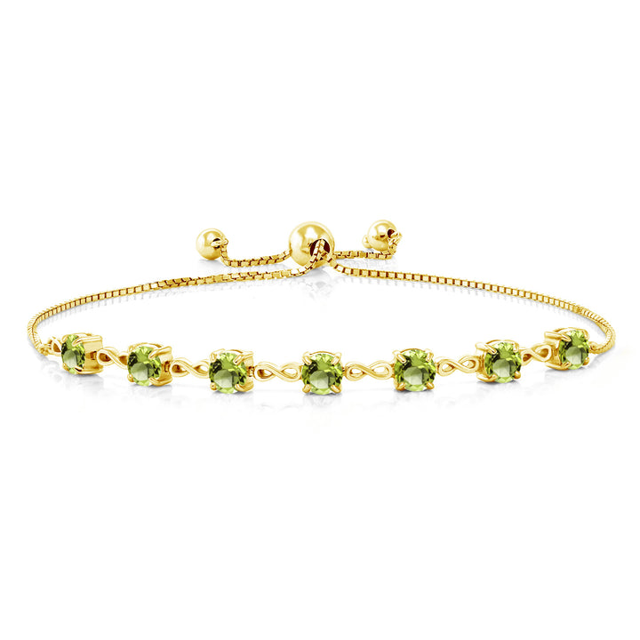 Peridot - August_925 Yellow Gold Plated Silver_Bracelet in 925 Yellow Gold Plated Silver