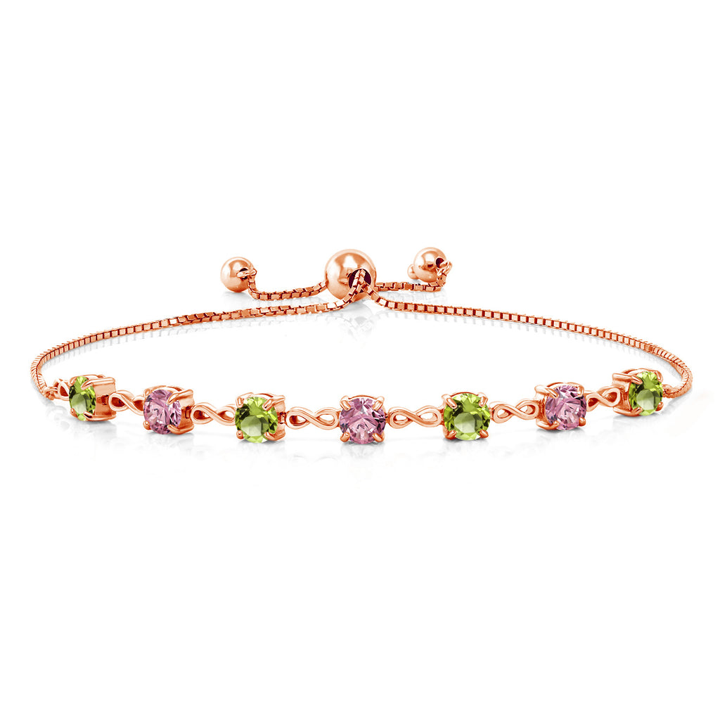 Peridot - August_925 Rose Gold Plated Silver_Bracelet in 925 Rose Gold Plated Silver