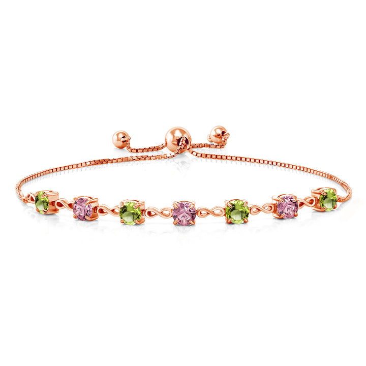 Peridot - August_925 Rose Gold Plated Silver_Bracelet in 925 Rose Gold Plated Silver