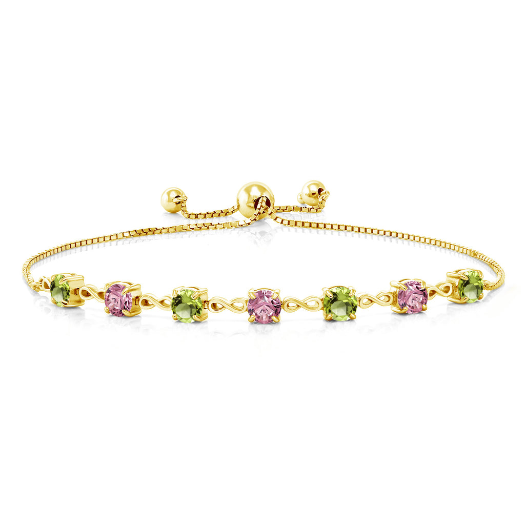 Peridot - August_925 Yellow Gold Plated Silver_Bracelet in 925 Yellow Gold Plated Silver