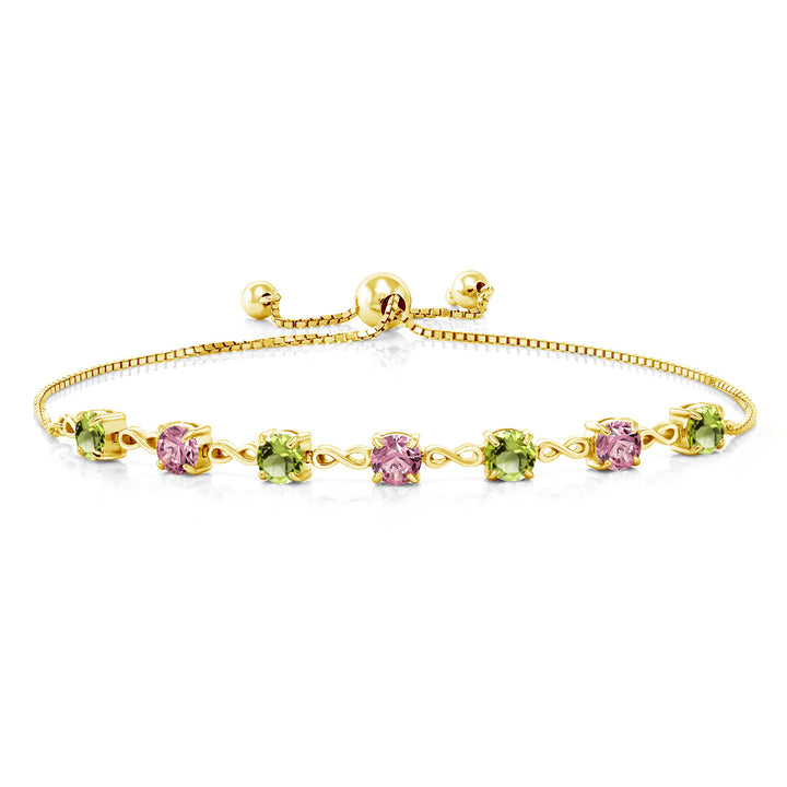 Peridot - August_925 Yellow Gold Plated Silver_Bracelet in 925 Yellow Gold Plated Silver