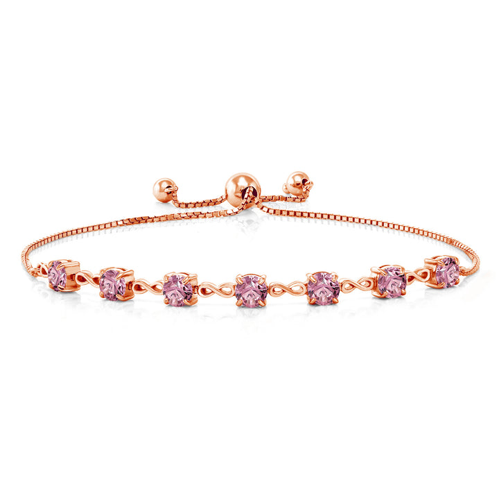 Pink Lab Grown Diamond - April_925 Rose Gold Plated Silver_Bracelet in 925 Rose Gold Plated Silver