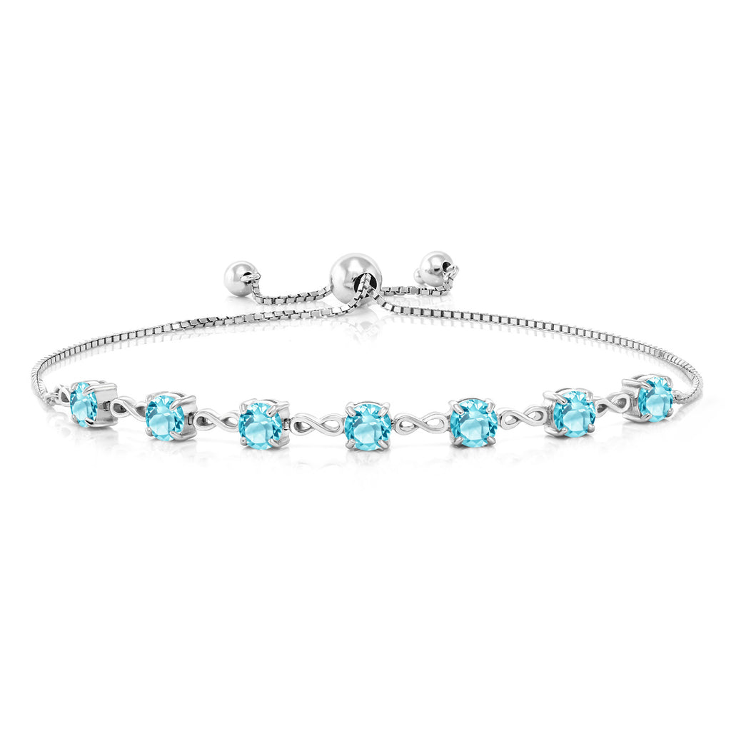 Swiss Blue Topaz - November_925 Sterling Silver_Bracelet in 925 Sterling Silver