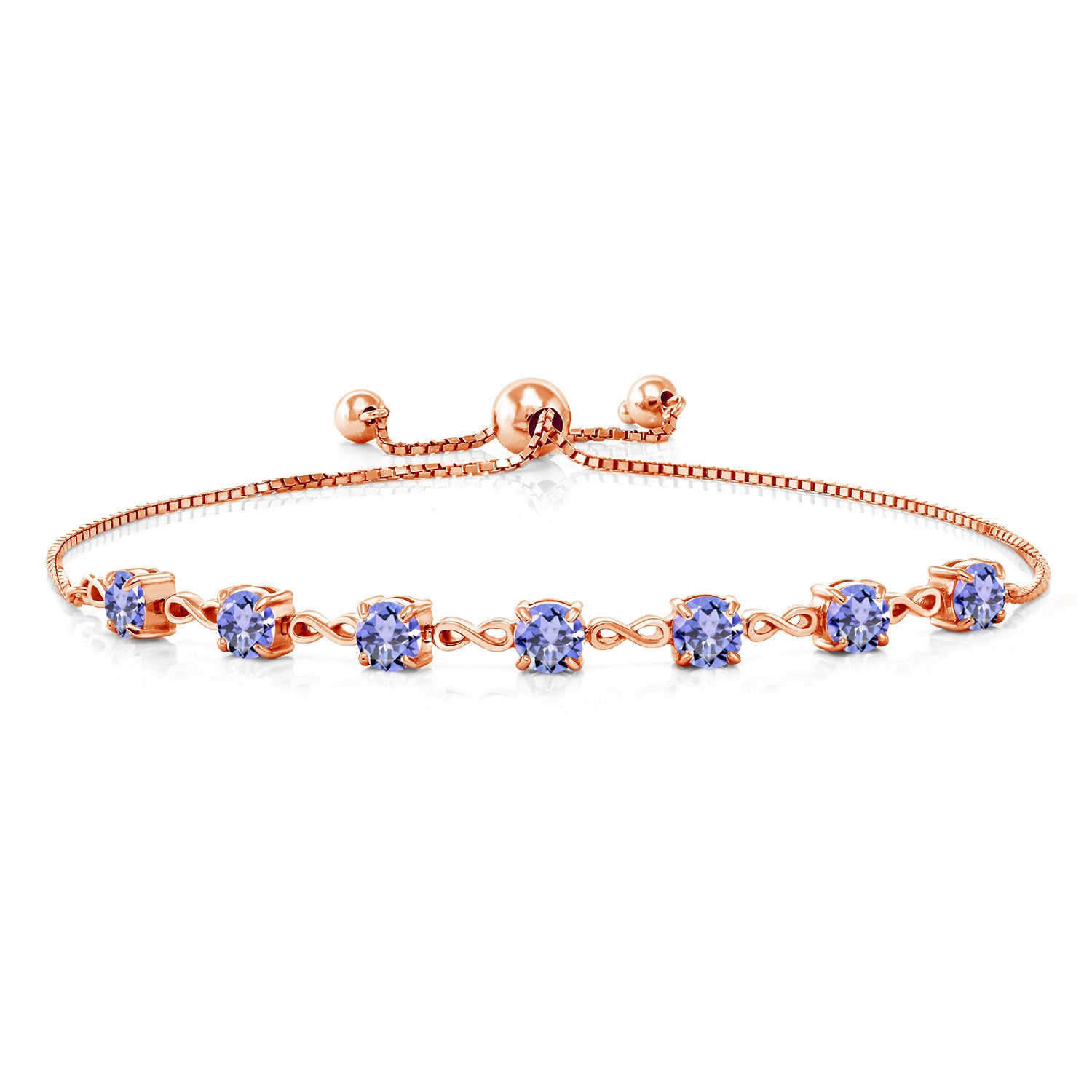 Tanzanite - December_925 Rose Gold Plated Silver_Bracelet in 925 Rose Gold Plated Silver