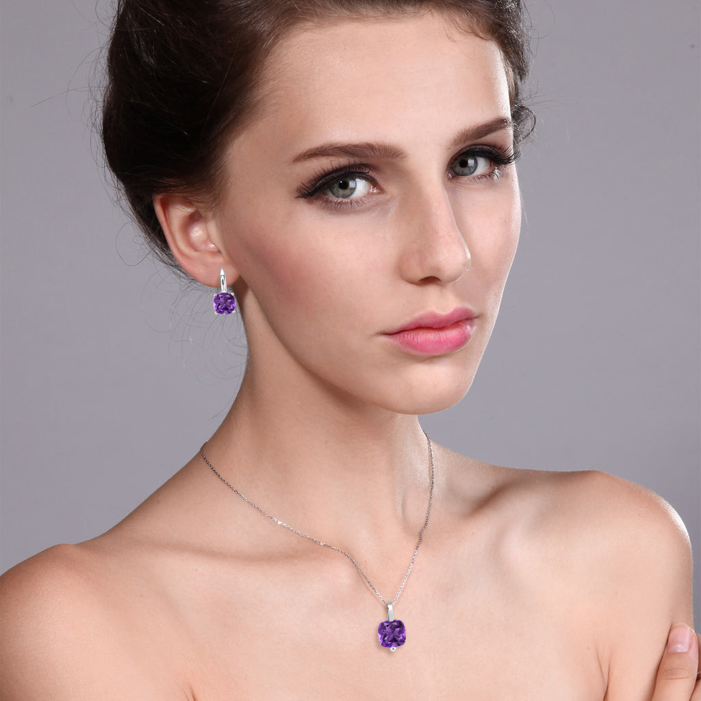 Pendant Earrings Set in 925 Sterling Silver