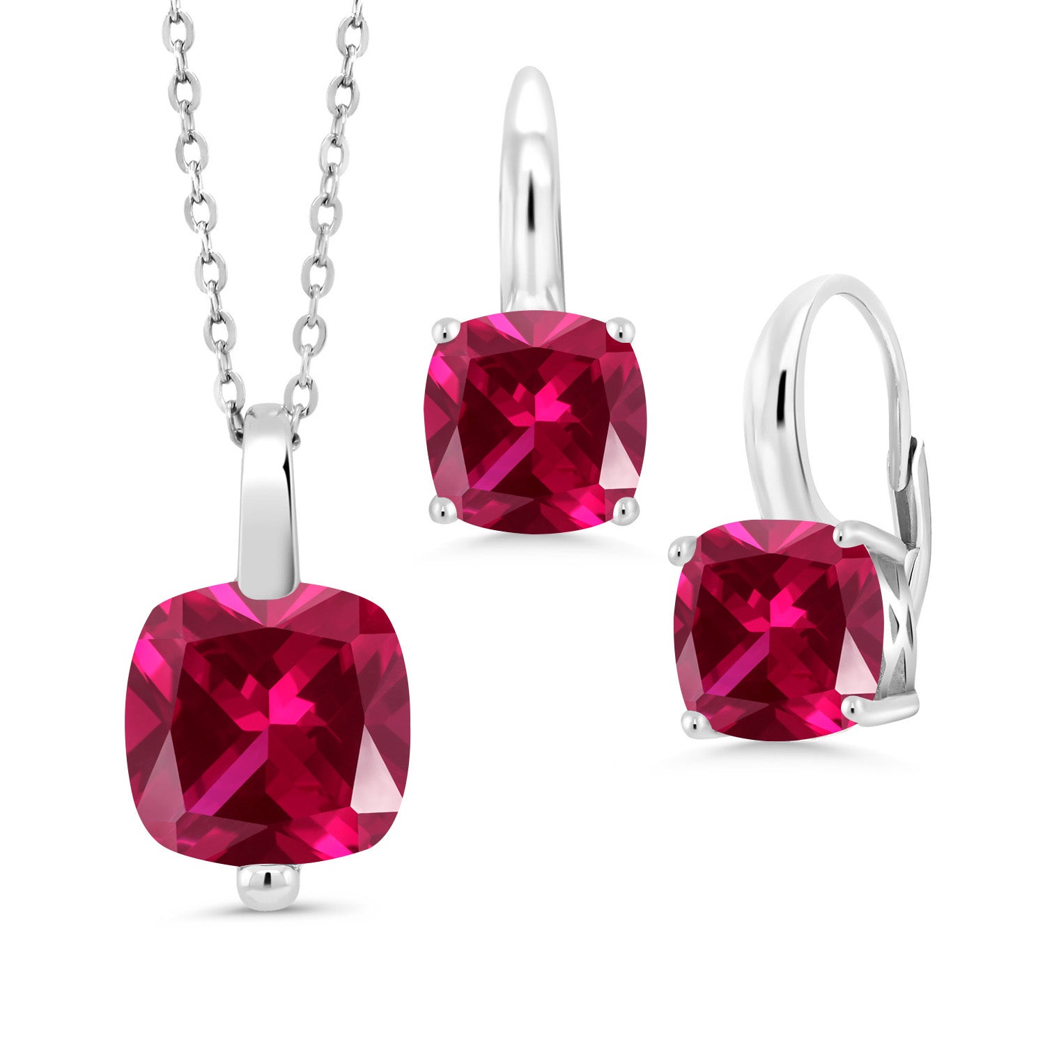 Pendant Earrings Set in 925 Sterling Silver