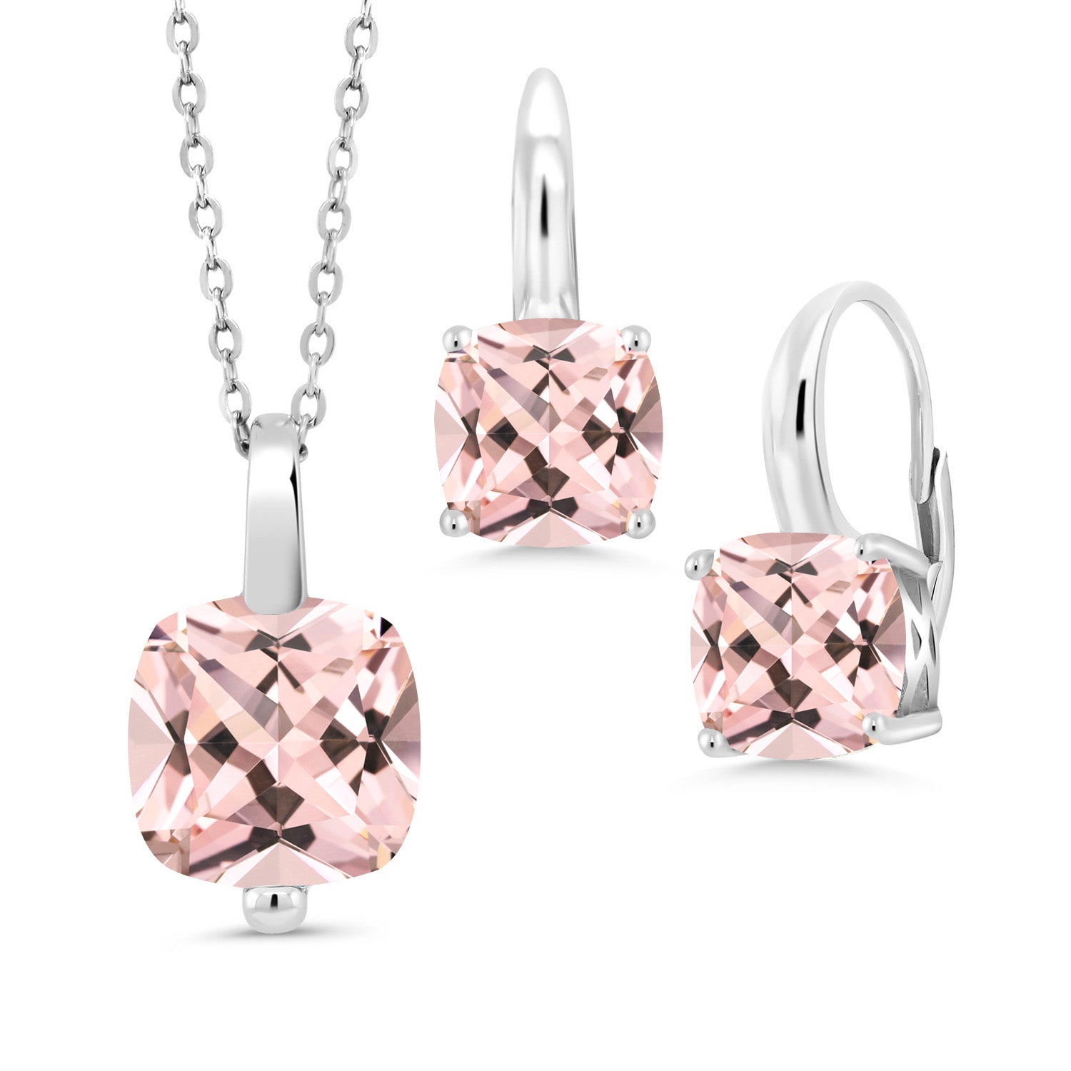 Pendant Earrings Set in 925 Sterling Silver