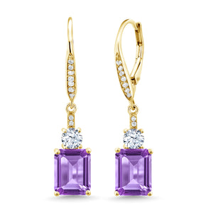 Garnet - January_Earrings in 925 Yellow Gold Plated Silver