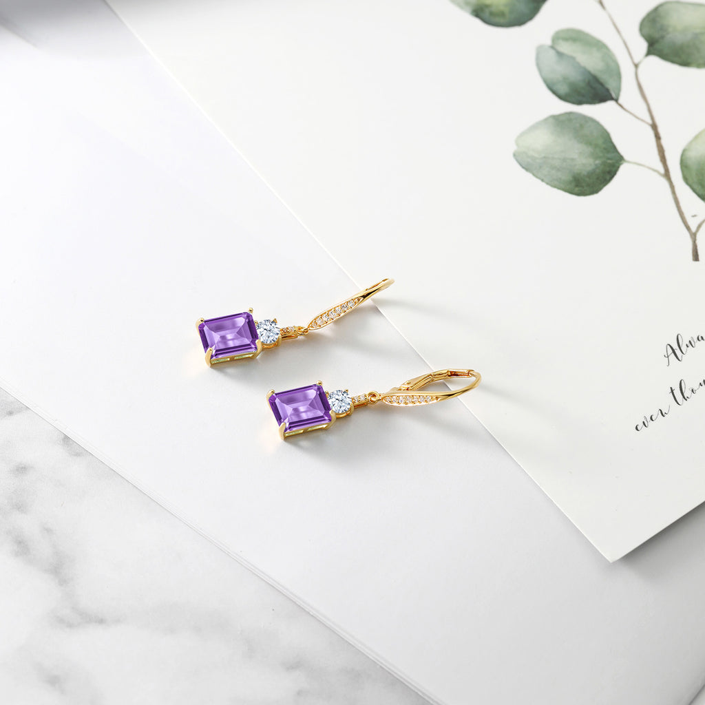 Garnet - January_Earrings in 925 Yellow Gold Plated Silver