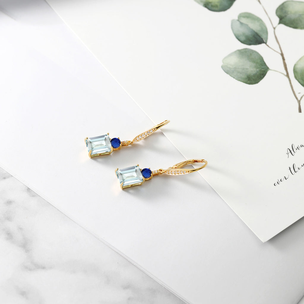 Onyx - December_Earrings in 925 Yellow Gold Plated Silver