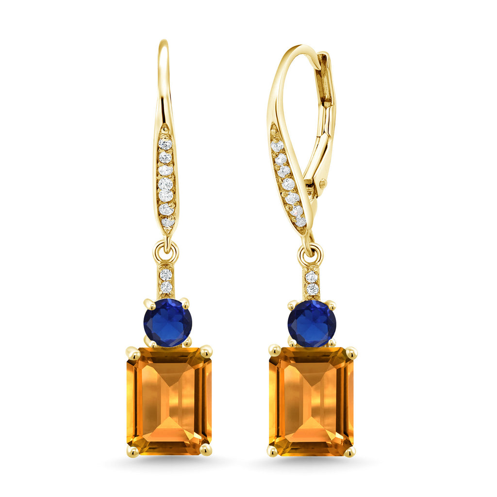Citrine - November_Earrings in 925 Yellow Gold Plated Silver
