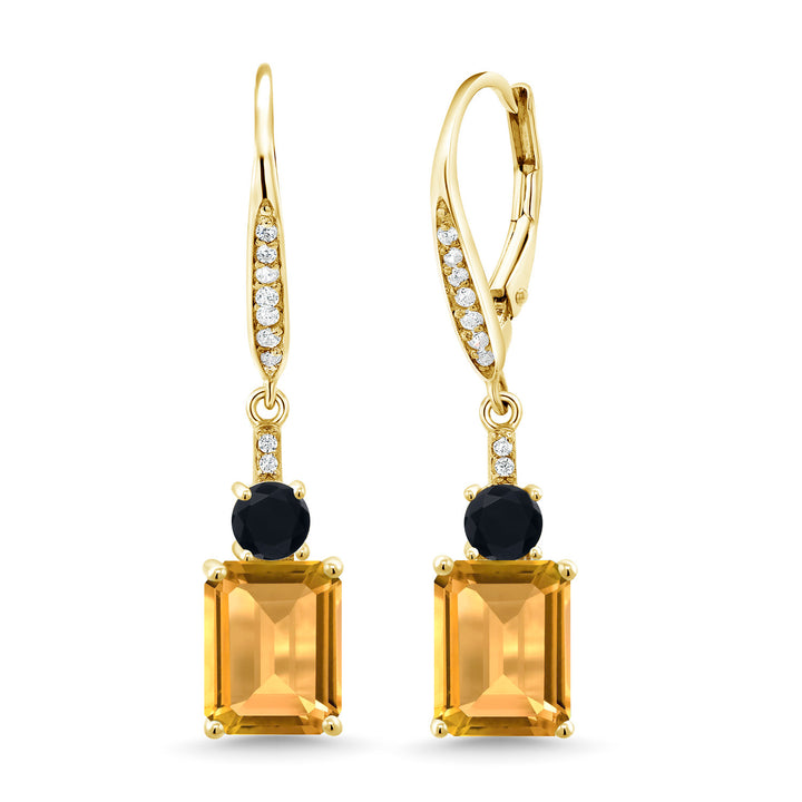 Citrine - November_Earrings in 925 Yellow Gold Plated Silver