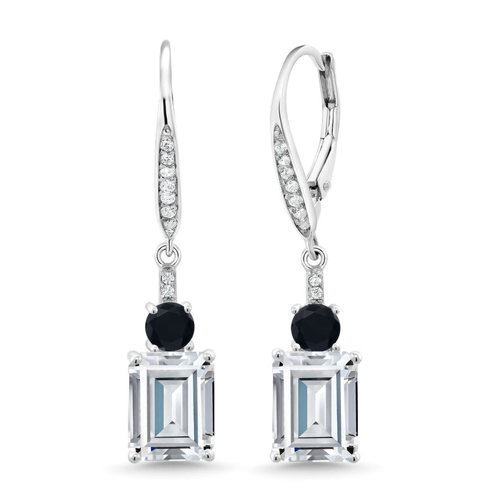 White Moissanite - April_Earrings in 925 Sterling Silver
