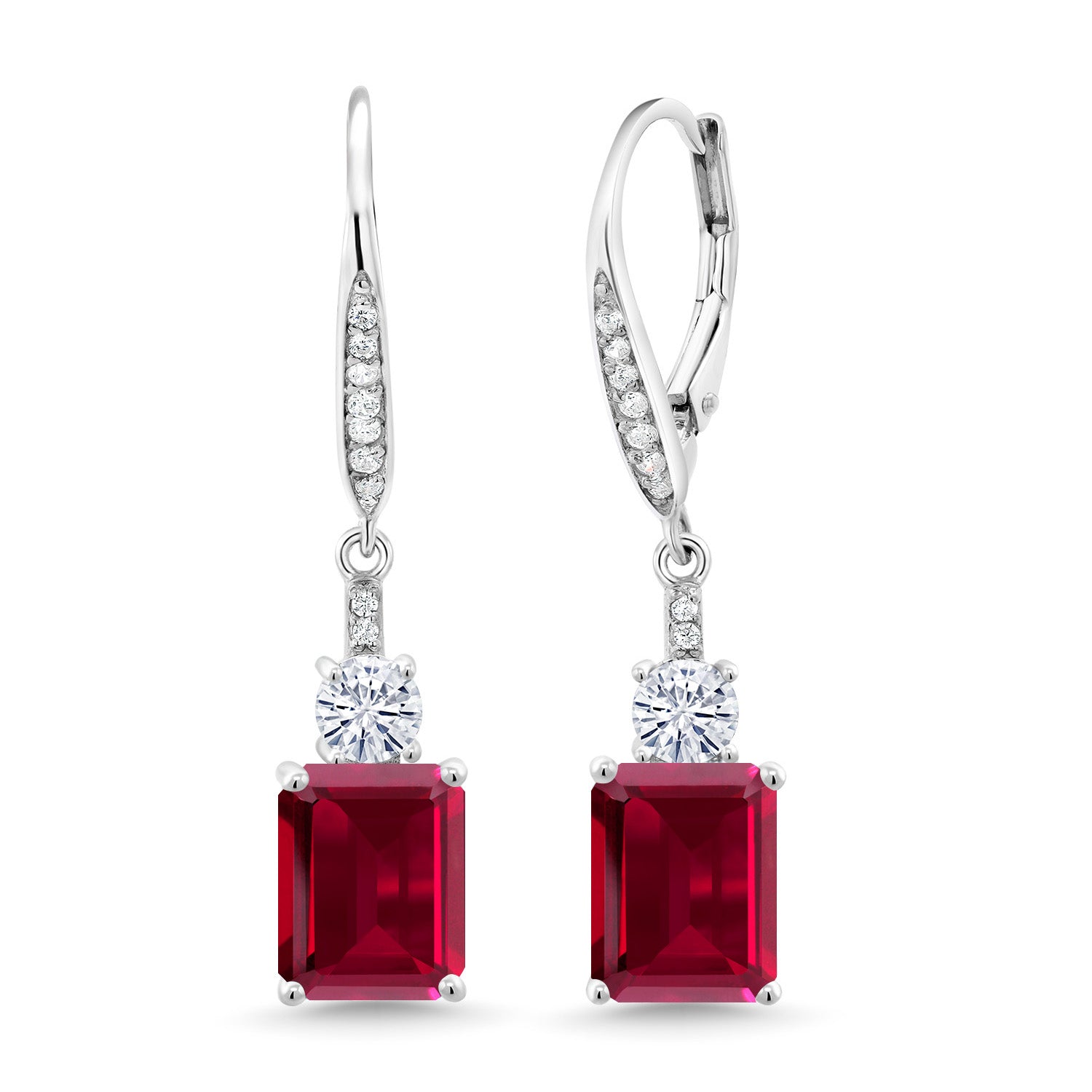 Created Ruby - July_Earrings in 925 Sterling Silver