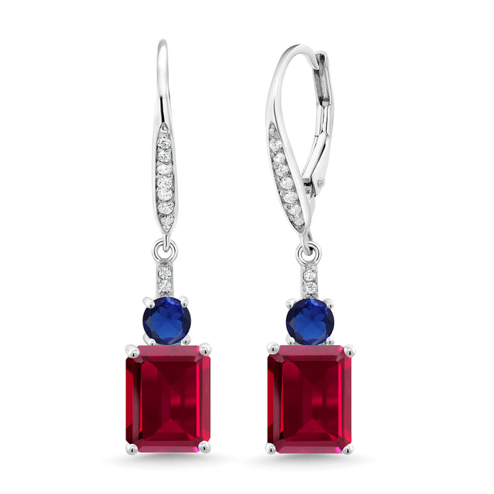 Created Ruby - July_Earrings in 925 Sterling Silver
