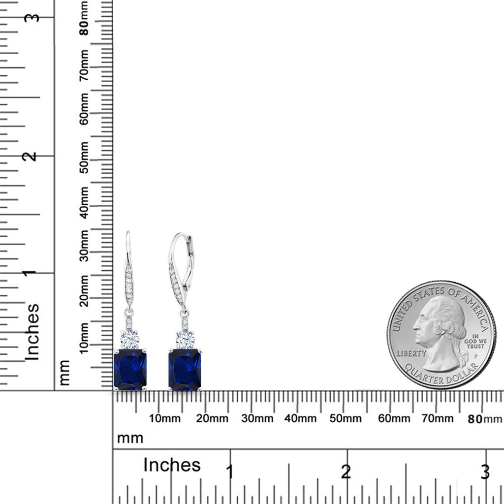 Created Aquamarine - March_Earrings in 925 Sterling Silver