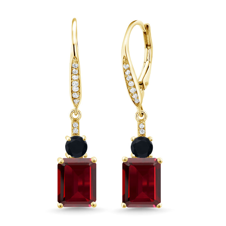 Garnet - January_Earrings in 925 Yellow Gold Plated Silver