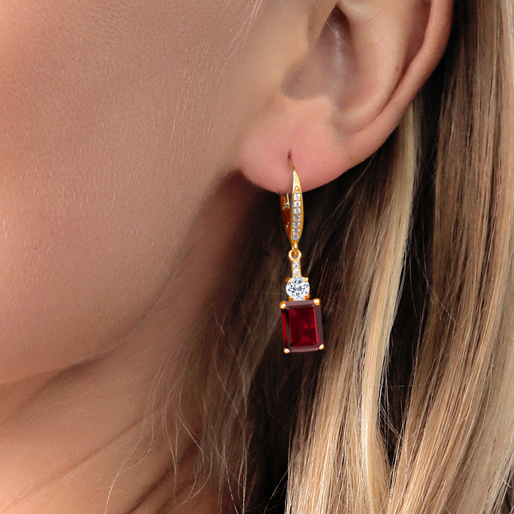 Black and E - F_Earrings in 925 Yellow Gold Plated Silver