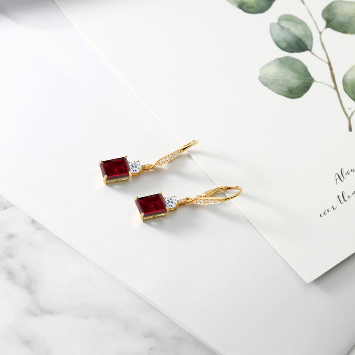 Black and E - F_Earrings in 925 Yellow Gold Plated Silver