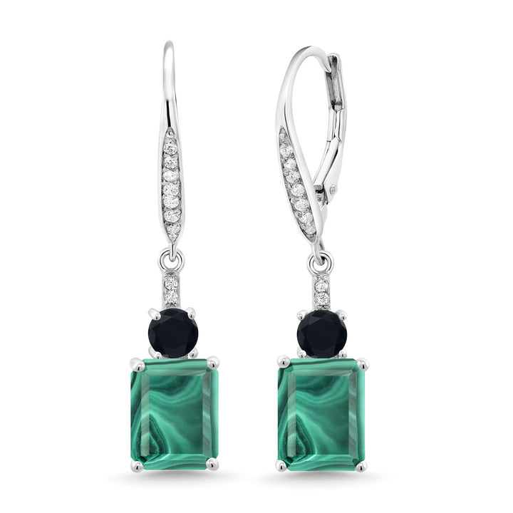 Malachite_Earrings in 925 Sterling Silver