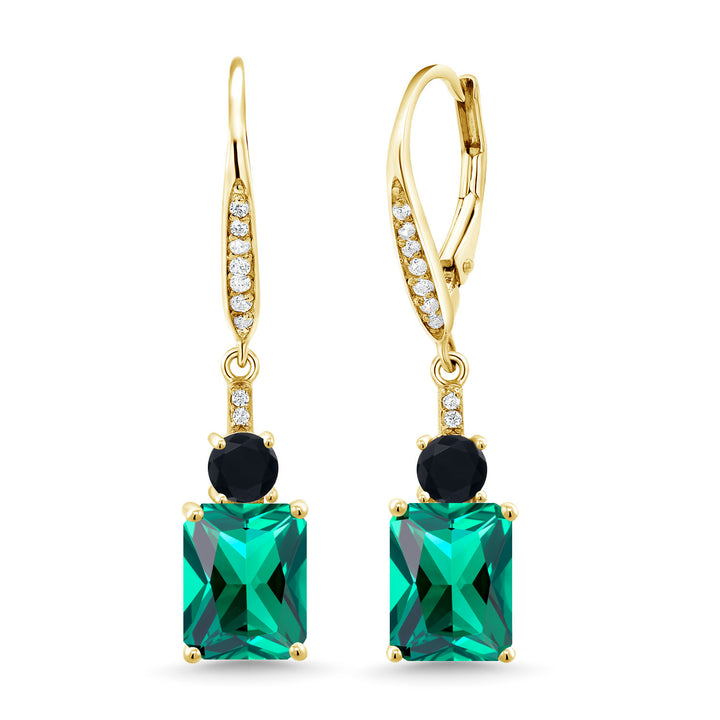 Nano Emerald - May_Earrings in 925 Yellow Gold Plated Silver