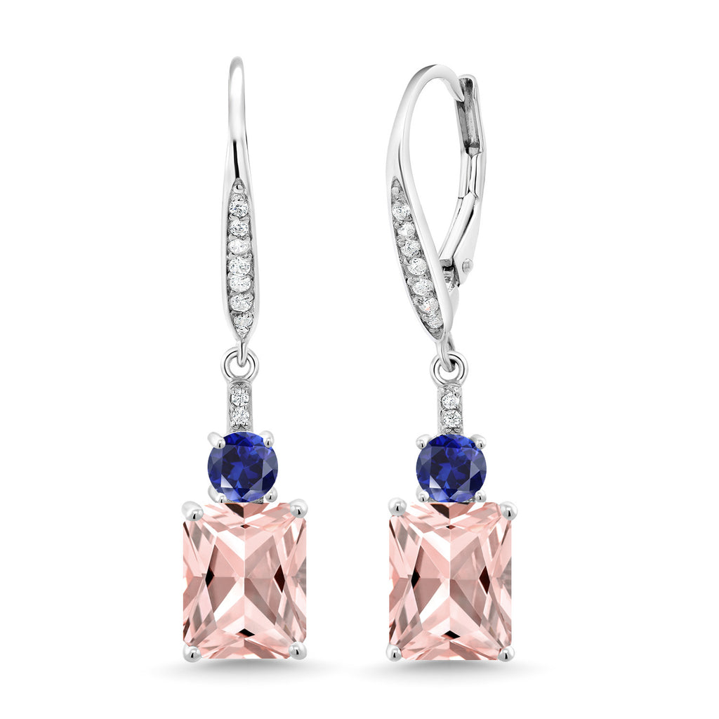 Nano Morganite - October_Earrings in 925 Sterling Silver