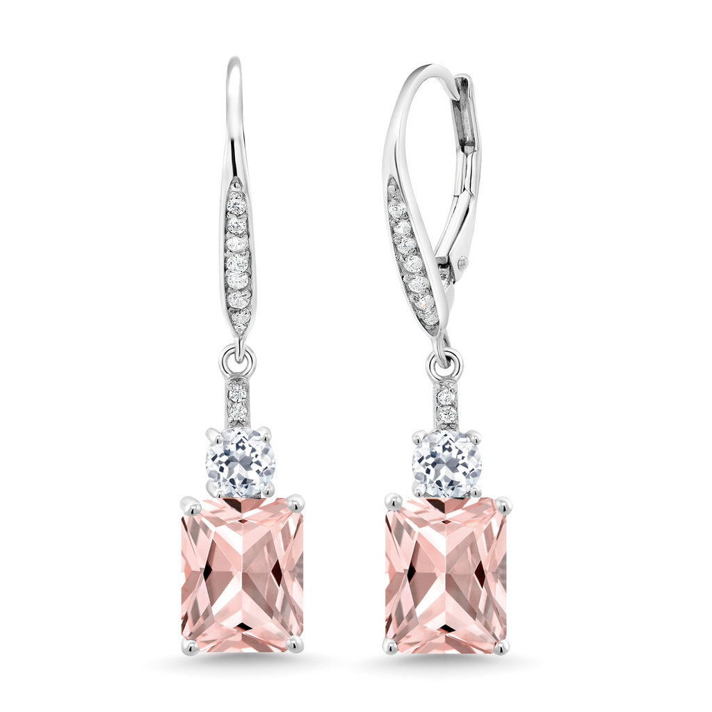 Nano Morganite - October_Earrings in 925 Sterling Silver