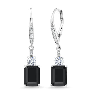 Blue Created Sapphire - September_Earrings in 925 Sterling Silver