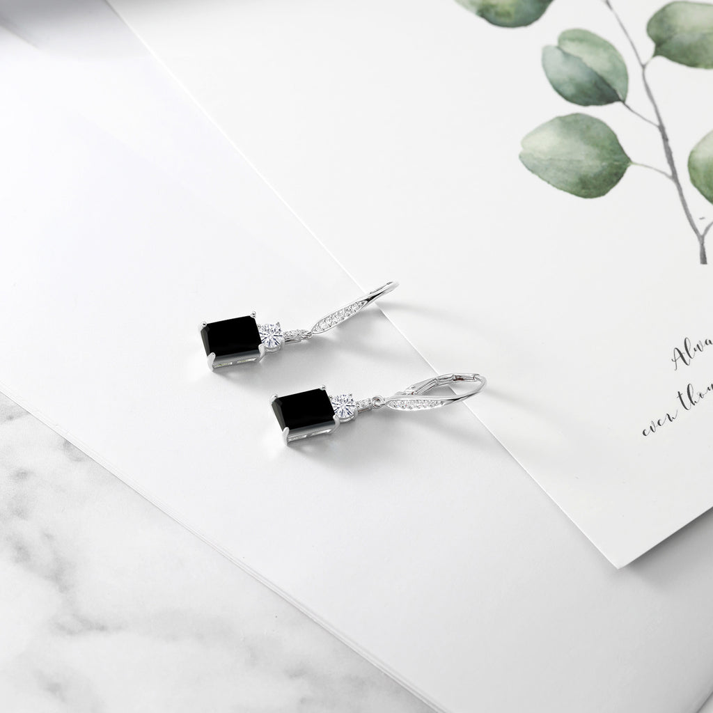 Blue Created Sapphire - September_Earrings in 925 Sterling Silver