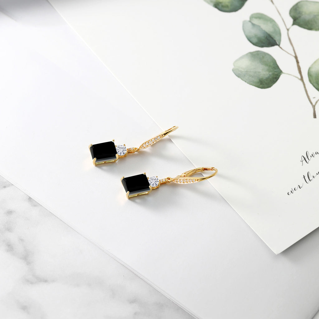 Amethyst - February_Earrings in 925 Yellow Gold Plated Silver