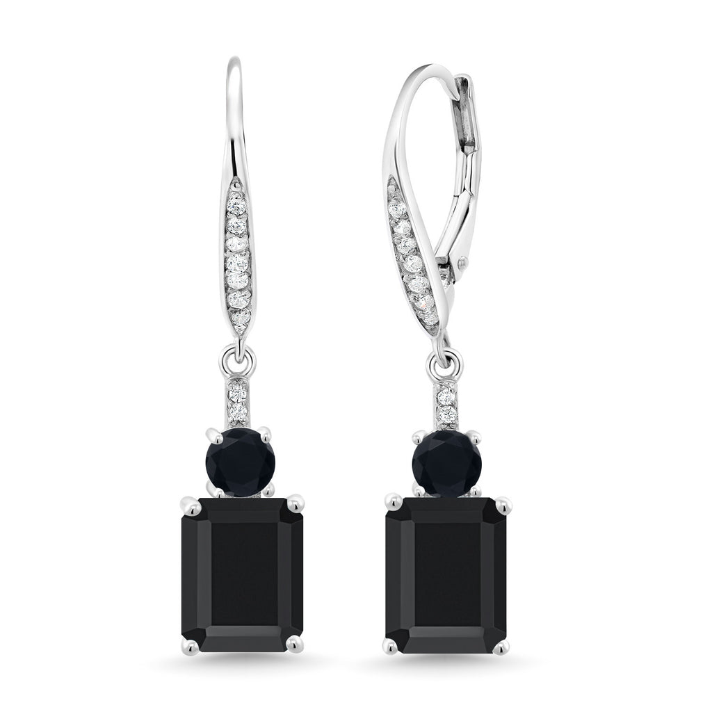 Green and White_Earrings in 925 Sterling Silver