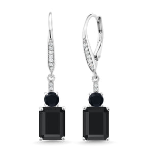 Green and White_Earrings in 925 Sterling Silver