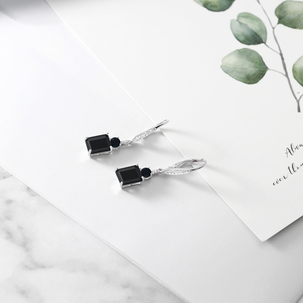 Green and White_Earrings in 925 Sterling Silver