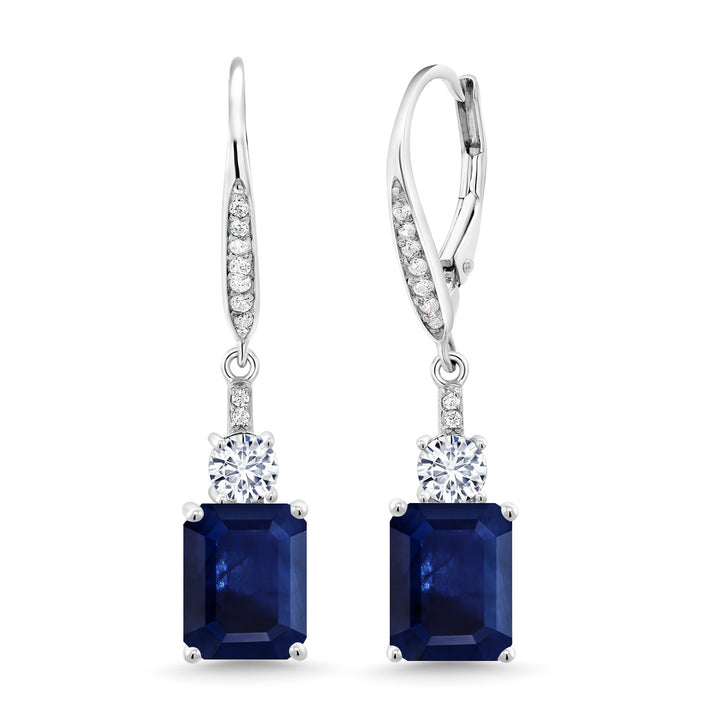 Blue Sapphire - September_Earrings in 925 Sterling Silver