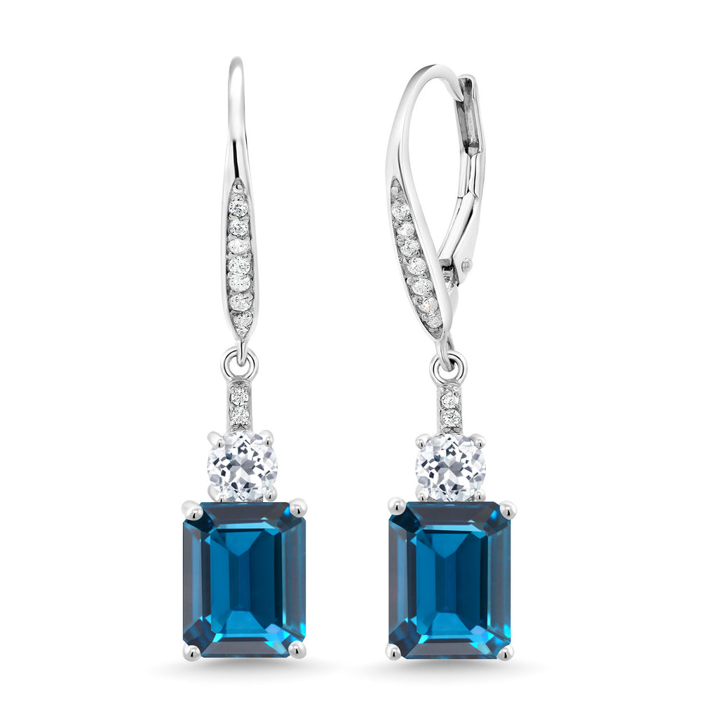 London Blue Topaz - November_Earrings in 925 Sterling Silver