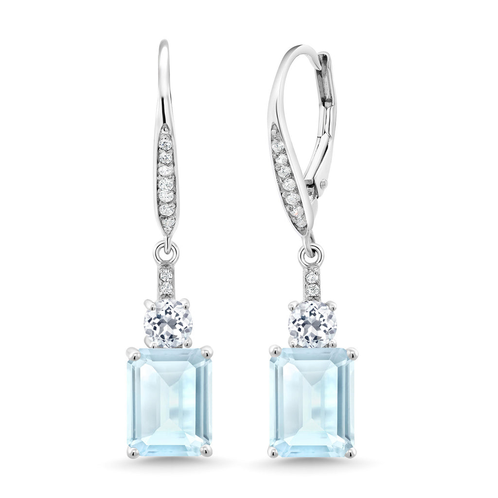 Sky Blue Topaz - November_Earrings in 925 Sterling Silver