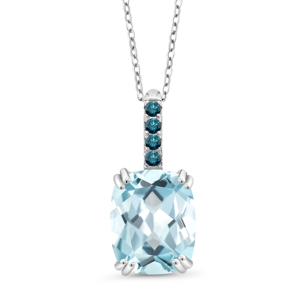 Blue Diamond - April_Pendant in 925 Sterling Silver