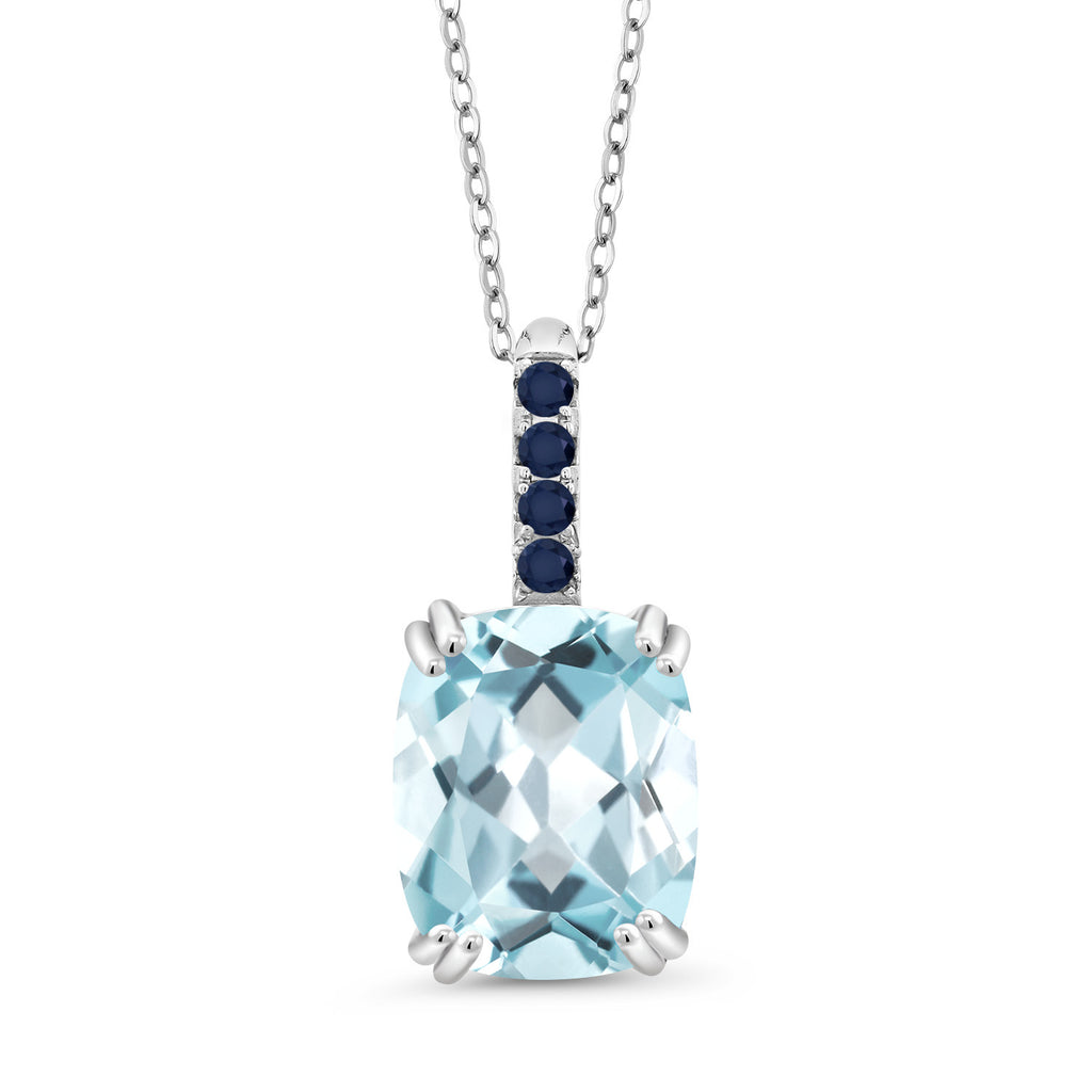 Blue Sapphire - September_Pendant in 925 Sterling Silver