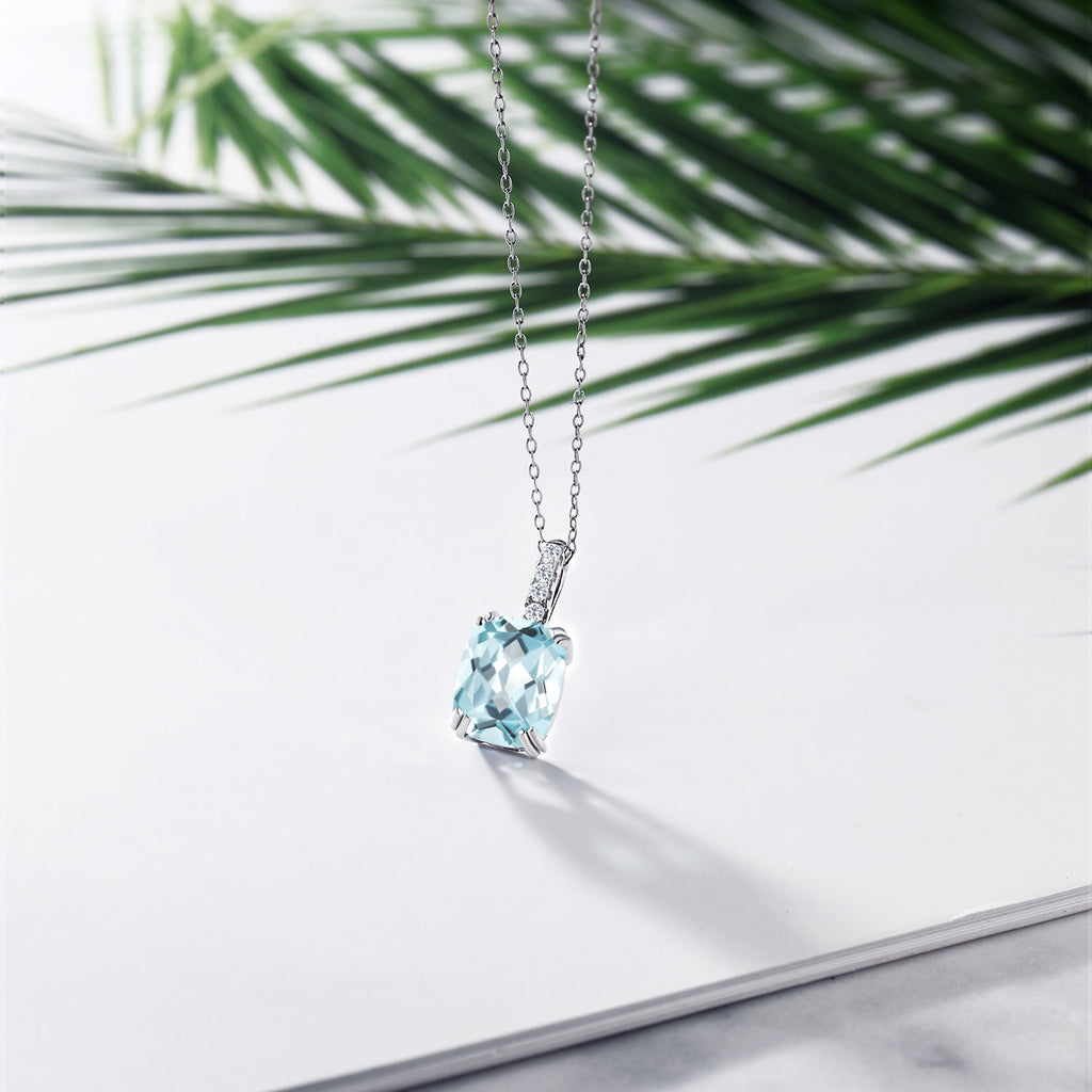Prasiolite-Checkerboard_Pendant in 925 Sterling Silver