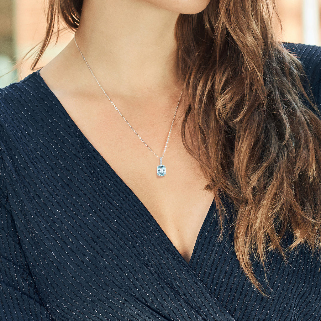 Prasiolite-Checkerboard_Pendant in 925 Sterling Silver
