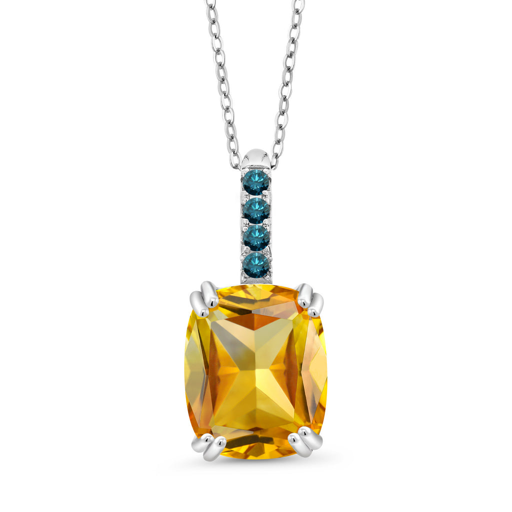 Blue Diamond - April_Pendant in 925 Sterling Silver