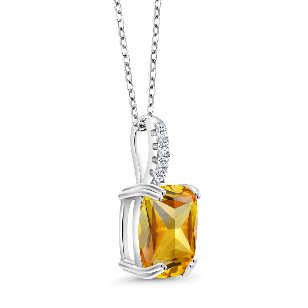 Amethyst-Checkerboard - February_Pendant in 925 Sterling Silver