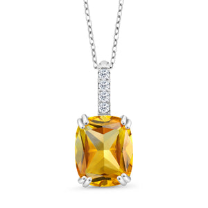 Amethyst-Checkerboard - February_Pendant in 925 Sterling Silver