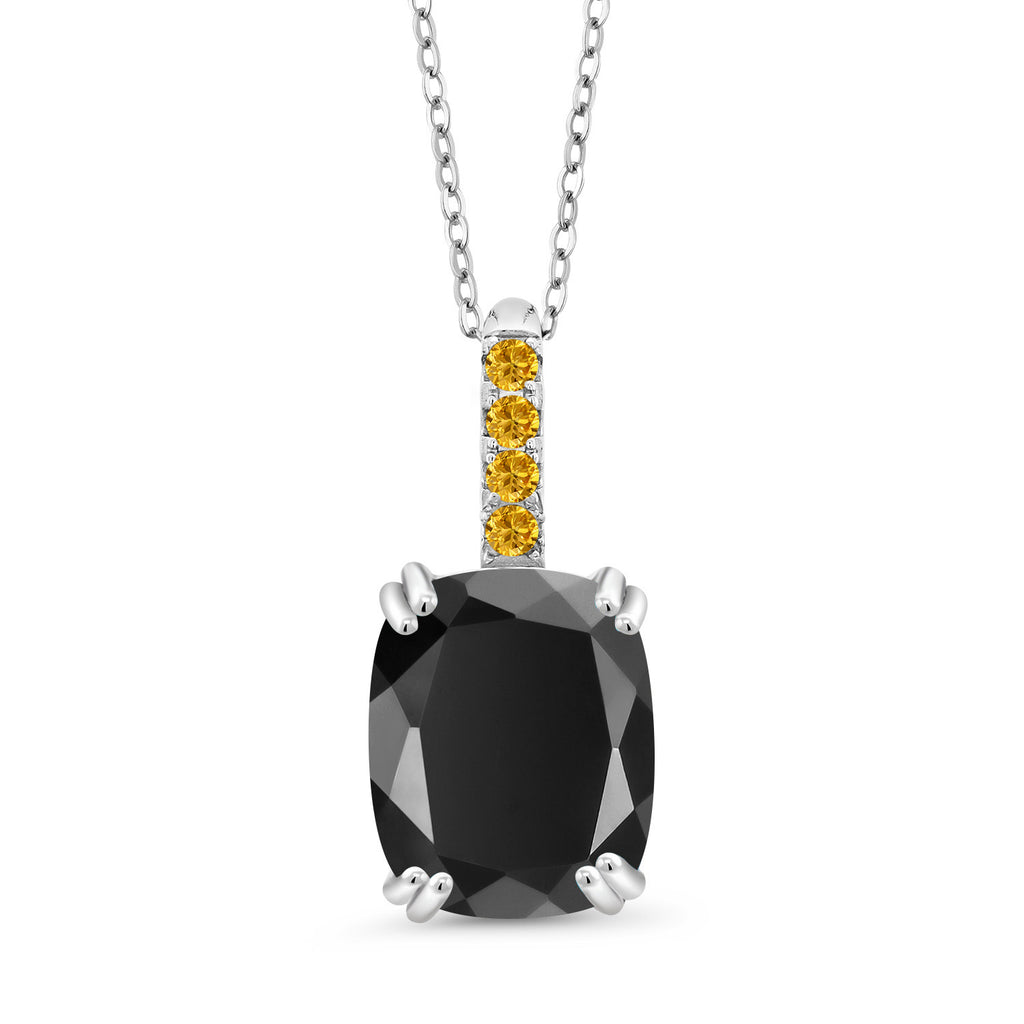 Yellow Created Sapphire - September_Pendant in 925 Sterling Silver