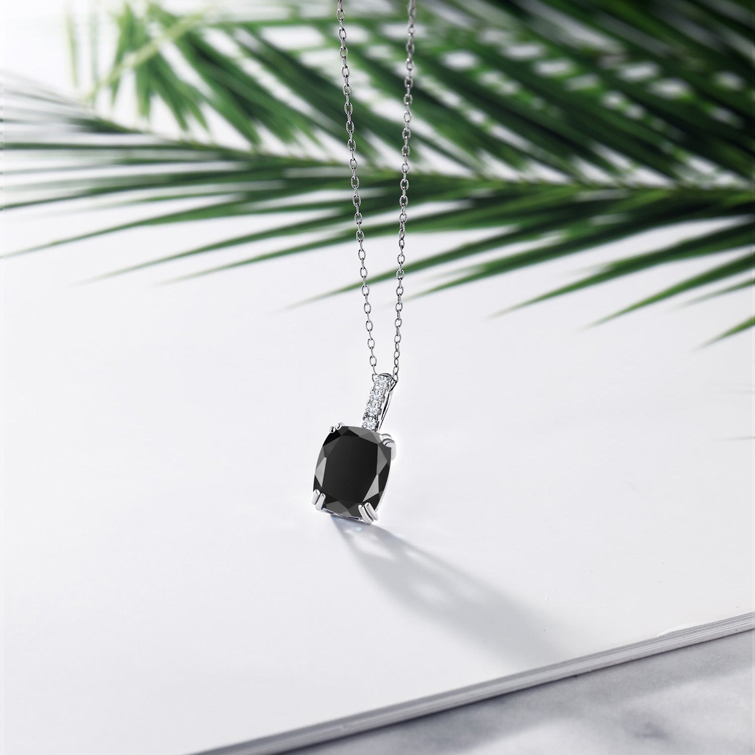 White Lab Grown Diamond - April_Pendant in 925 Sterling Silver